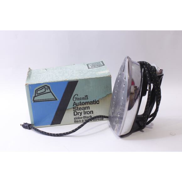 Grants, Automatic Steam Dry Iron, Black, Laundry, Vintage, Supply, 1950s - Picture 2 of 2